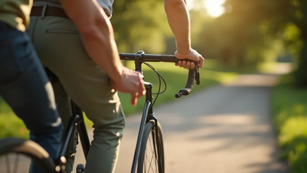 Starší cyklista se soustředí na jízdu, detailní pohled, technické dovednosti